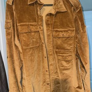 Banana Republic Men's Corduroy Shirt Jacket in Tan Brown